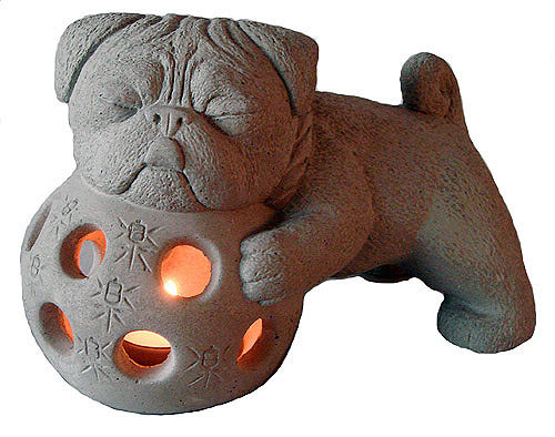 Tyber Katz Pug Puppy Foo Dog Tea Lantern