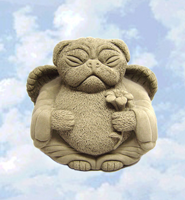 angel pug statue