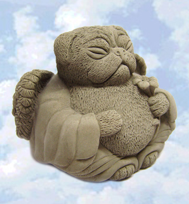 angel pug statue