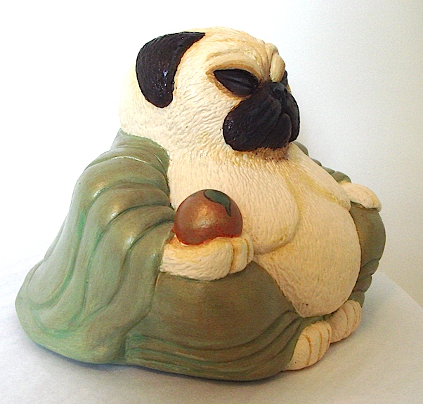 Fawn Pug BUddha Sculpture