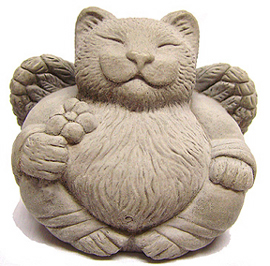 angel cat statue